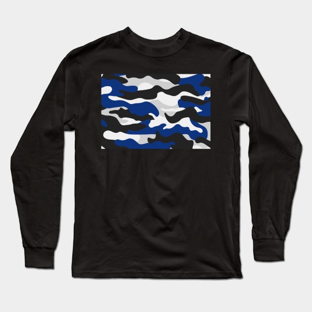 CAMO CAMOUFLAGE - BLUE Long Sleeve T-Shirt by JosanDSGN